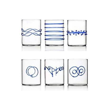 Deco set 6 glasses blue by ichendorf